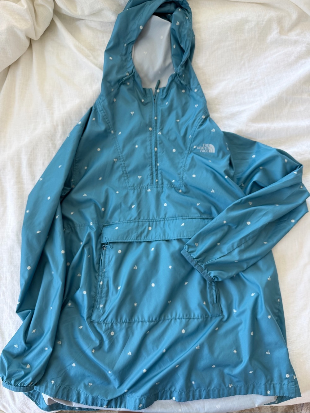 The North Face Teal Hooded Windbreaker